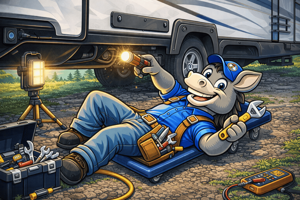 faithful jack fixing an RV